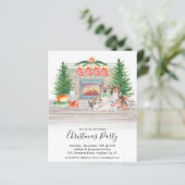 Budget Hund liebt Katzen Weihnachts Feuerplatz Par (Stehend Vorderseite)