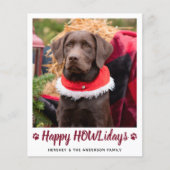 Budget Hund Lover Pet Foto Weihnachtskarte (Vorderseite)