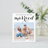 Budget Hunde Hochzeit Foto Save the Date Einladung (Stehend Vorderseite)