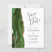Budget Hunter Green Agate Gold Save the Date (Vorderseite)