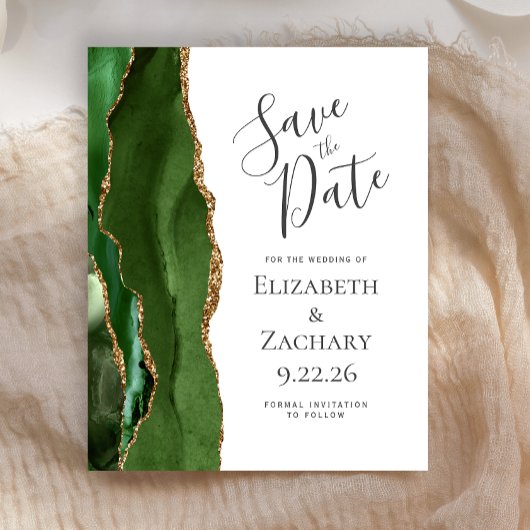 Budget Hunter Green Agate Gold Save the Date