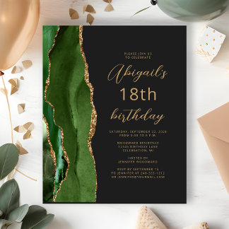 Budget Hunter Green Agate Script 18. Geburtstag