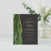 Budget Hunter Green Agate Script 18th Birthday (Stehend Vorderseite)