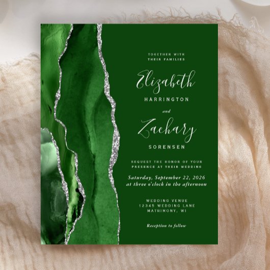 Budget Hunter Green Agate Silver Wedite