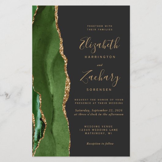 Budget Hunter Green Dark QR Code Wedding (Vorderseite)