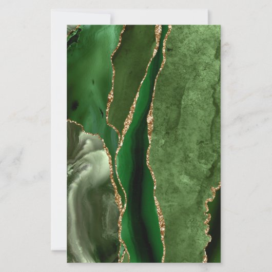 Budget Hunter Green Gold Agate Dark Wedding (Rückseite)