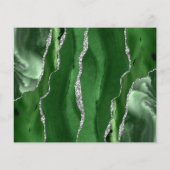Budget Hunter Green Silver Agate Save the Date (Rückseite)