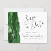 Budget Hunter Green Silver Agate Save the Date (Vorderseite)