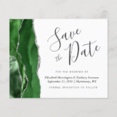 Budget Hunter Green Silver Agate Save the Date (Vorderseite)