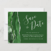 Budget Hunter Green Silver Agate Save the Date (Vorderseite)