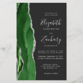 Budget Hunter Green Silver Dark QR Code Wedding (Vorderseite)