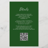 Budget Hunter Green Silver QR Code Wedding (Rückseite)