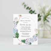Budget Hydrangea Rose Bridal Brunch Einladung (Stehend Vorderseite)