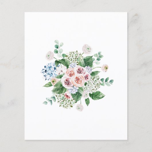 Budget Hydrangea Rose Bridal Dusche Einladung (Rückseite)