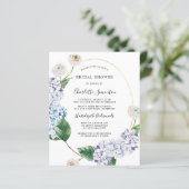 Budget Hydrangea Rose Bridal Dusche Einladung (Stehend Vorderseite)