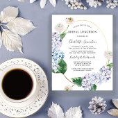 Budget Hydrangea Rose Bridal Luncheon Einladung