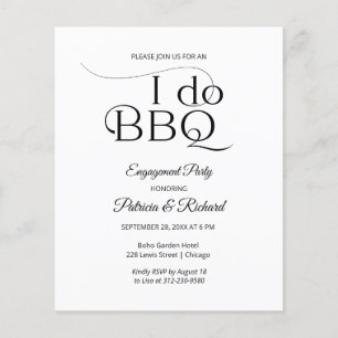 Budget I DO BBQ Engagement Party Einladung