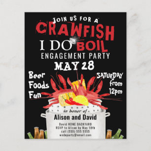 BUDGET I DO Verlobung Crawfish Boil Einladung Flyer