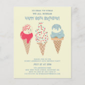 Budget Ice Cream Cone 60. Geburtstag Einladung (Vorderseite)