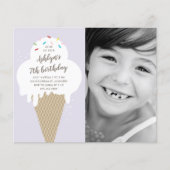 Budget Ice Creme Kindergeburtstag Einladung (Vorderseite)