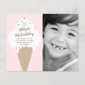 Budget Ice Creme Kindergeburtstag Einladung (Vorderseite)