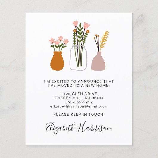 Budget Ich habe Boho Pflanze verschoben Ankündigun (Rückseite)