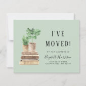 Budget Ich habe Boho Sage Moving Ankündigung versc (Vorderseite)