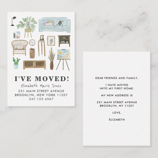 Budget Ich habe Boho Zuhause Moving Ankündigung ve (Vorne/Hinten)