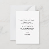 Budget Ich habe Boho Zuhause Moving Ankündigung ve (Rückseite)