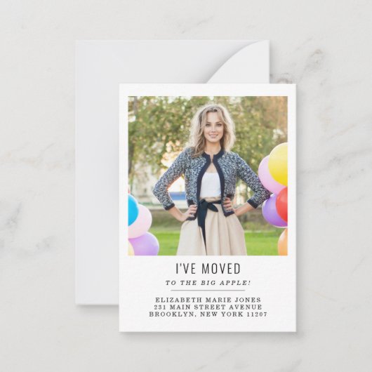 Budget Ich habe das Adresswechsel-Foto verschoben Mitteilungskarte (Vorderseite)