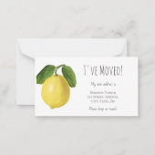 Budget Ich habe Lemon Announcement Card verschoben Mitteilungskarte (Vorderseite)
