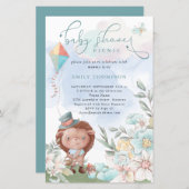 Budget Igel Baby Shower Picnic Boy Einladung (Vorne/Hinten)