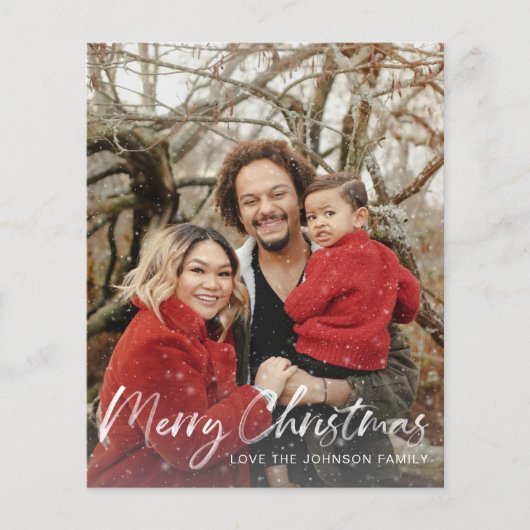 Budget Imitate Schnee Frohe Weihnachten V Foto (Vorderseite)