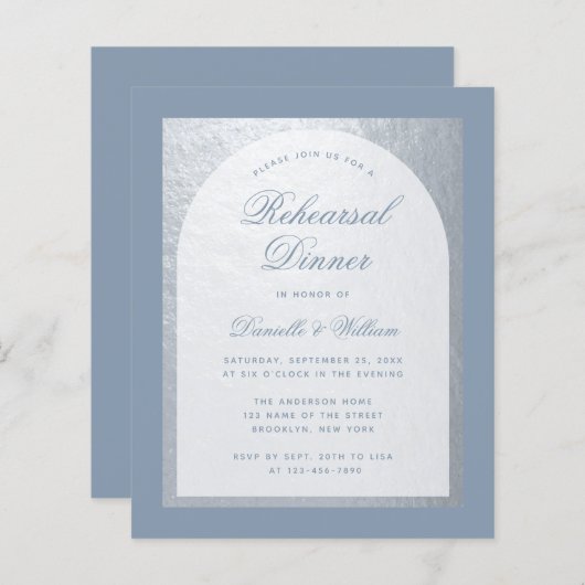 Budget Imitate Silver Dusty Blue Probe Dinner (Vorne/Hinten)