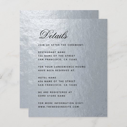 Budget Imitate Silver Foil Black Wedding Details C (Vorne/Hinten)