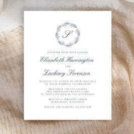 Budget Indigo Blue Monogram Script Hochzeit
