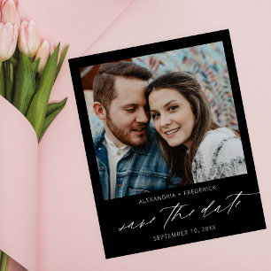 Budget Instant Foto Black Chic Save the Date Flyer