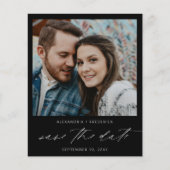 Budget Instant Foto Black Chic Save the Date Flyer (Vorne)