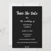 Budget Instant Foto Black Hochzeit speichern Sie d Einladung (Rückseite)