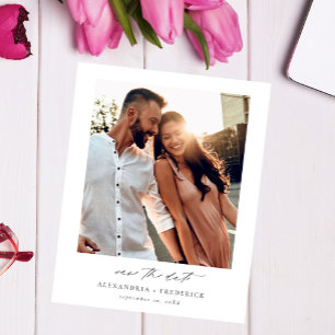 Budget Instant Foto - Lon White Chic Save the Date Flyer