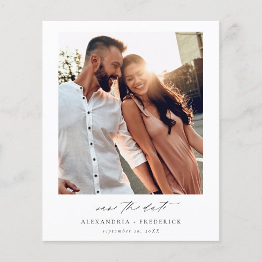 Budget Instant Foto - Lon White Chic Save the Date Flyer (Vorne)