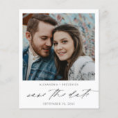 Budget Instant Foto White Chic Save the Date Flyer (Vorne)