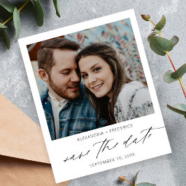 Budget Instant Foto White Chic Save the Date Flyer