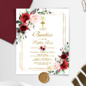 Budget Invitación de Rosas Rojas para Bautizo