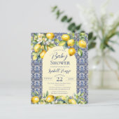 Budget Italian Blue Tiles Watercolor lemon Baby (Stehend Vorderseite)