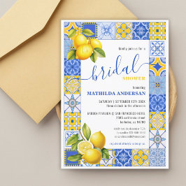 Budget Italian Tiles Lemon Summer Brautparty Einladung