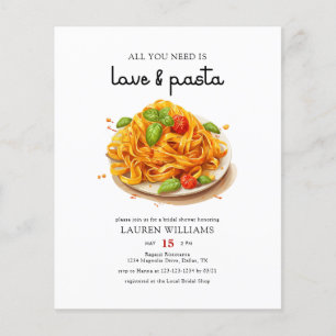 Budget Italienische Liebe & Pasta Brautparty Einla Flyer