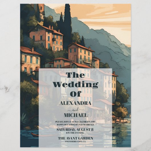 Budget Italy Lake Como Destination Wedding Flyer (Vorne)