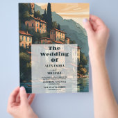 Budget Italy Lake Como Destination Wedding Flyer (Hand)