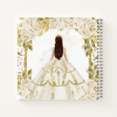 Budget Ivory White Floral Quinceañera Guest Book Notizblock (Rückseite)